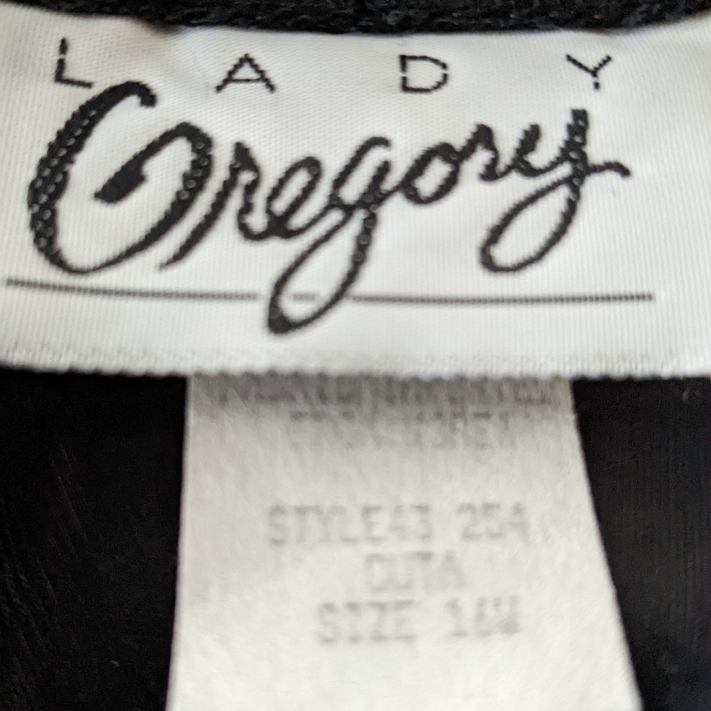 Vintage Lady Gregory Duster/Komono/Jacket Black & Animal Print Size 16W - Picture 5 of 7